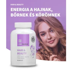   USA Medical Hajvitamin kapszula hialuronnal, kollagénnel és biotinnal - 60 db