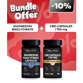   Meliora Magnézium-biszglicinát kapszula | 60 db + Meliora CBD kapszula 25 mg 30 db | 750 mg