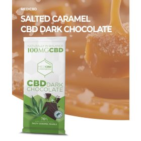MediCBD Dark Chocolate with Salty Caramel Pearls (100mg CBD)