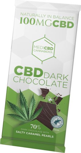 MediCBD Dark Chocolate with Salty Caramel Pearls (100mg CBD)