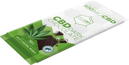 MediCBD Dark Chocolate with Salty Caramel Pearls (100mg CBD)