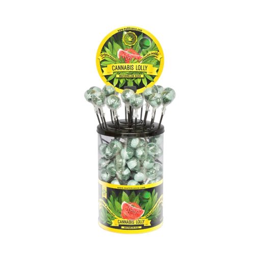 Cannabis Watermelon Kush Lollies – Display Container (100 Lollies)