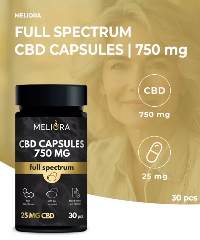 Meliora CBD kapszula 25 mg 30 db | 750 mg