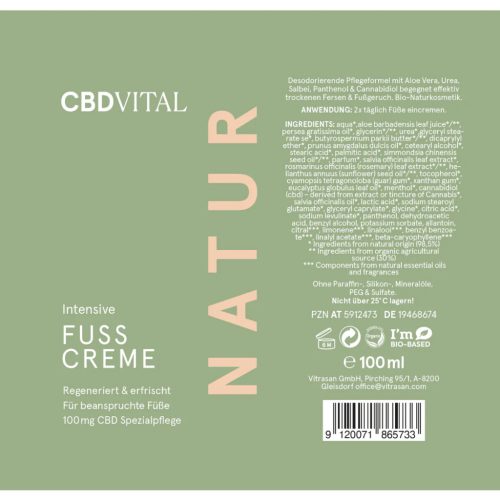 CBDVital Fuss Creme CBD Lábkrém