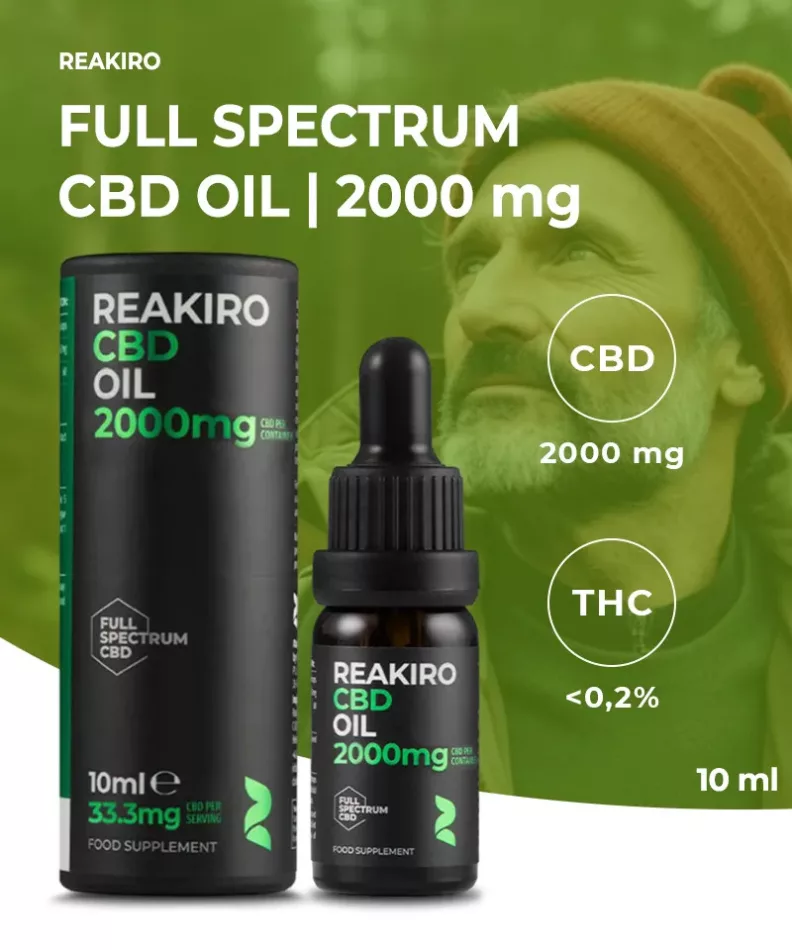 Reakiro Teljes Spektrumú CBD olaj 20% 2000 mg
