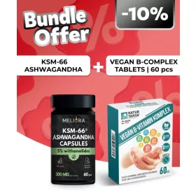   Meliora KSM-66® Ashwagandha kapszula - 60 db + Natur Tanya Vegán B-vitamin Komplex - 60 db