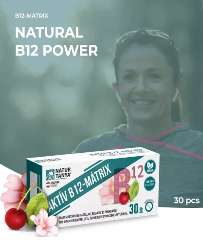 Natur Tanya® Aktív B12 Mátrix - 30 db rágótabletta