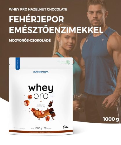 Nutriversum Whey PRO 1000 g - Mogyorós-csokoládé