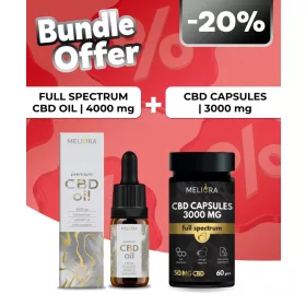  Meliora Teljes Spektrumú 40% CBD olaj + Meliora CBD kapszula 50 mg 60 db | 3000 mg