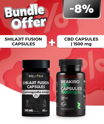 Meliora Shilajit Fusion kapszula | 60 db + Reakiro CBD kapszula 50 mg 30 db | 1500 mg