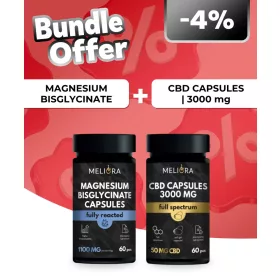   Meliora Magnézium-biszglicinát kapszula | 60 db + Meliora CBD kapszula 50 mg 60 db | 3000 mg