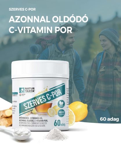 Natur Tanya® Szerves C-vitamin por - 60 adag - azonnal oldódó