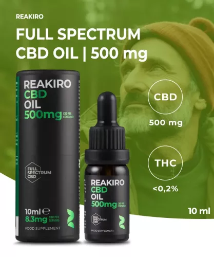 Reakiro CBD olaj 5% 500 mg | Teljes Spektrumú 10 ml