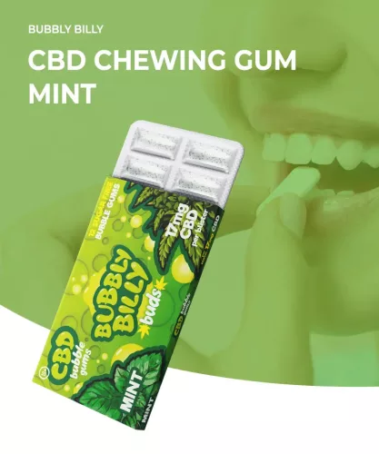 Bubbly Billy Buds Mint Flavoured Chewing Gum (17mg CBD)