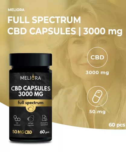Meliora CBD kapszula 50 mg 60 db | 3000 mg
