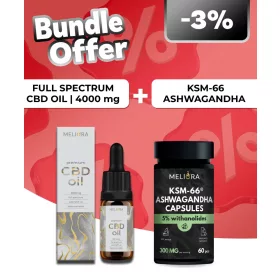   Meliora Teljes Spektrumú 40% CBD olaj + Meliora KSM-66® Ashwagandha kapszula | 60 db