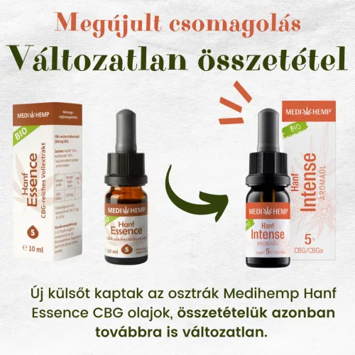 MEDIHEMP Hanf Bio Essence 5% 10 ml CBG olaj