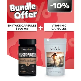   Meliora Shiitake kapszula - 60 db + GAL Multivitamin – C-vitamin kapszulák, 90 adagos utántöltő