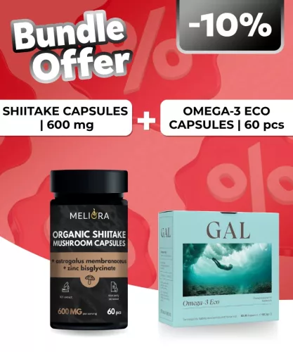 Meliora Shiitake kapszula - 60 db + GAL Omega-3 Eco