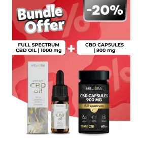   Meliora Teljes Spektrumú 10% CBD olaj + Meliora CBD kapszula 15 mg 60 db | 900 mg