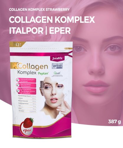 JutaVit Collagen Komplex italpor 387 g Eper ízben