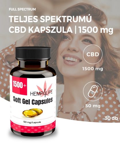 Hemp4Life Kannabisz Olaj kapszula 1500 mg 30 db