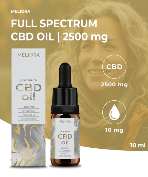 Meliora Teljes Spektrumú 25% CBD olaj 2500 mg