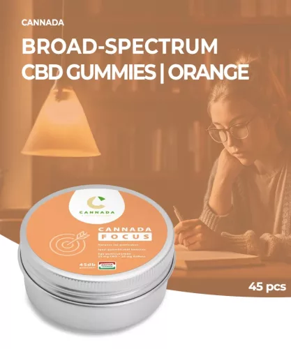 Cannada Focus CBD Gumicukor 25 mg 45 db | 1125 mg (Narancs)