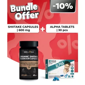   Meliora Shiitake kapszula - 60 db + Natur Tanya® ALPHA - A férfi potencia és a kirobbanó férfiasság támogatásához