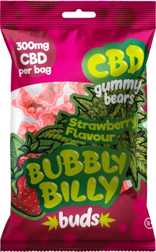 Bubbly Billy Buds CBD gumicukor eper ízben - 300 mg