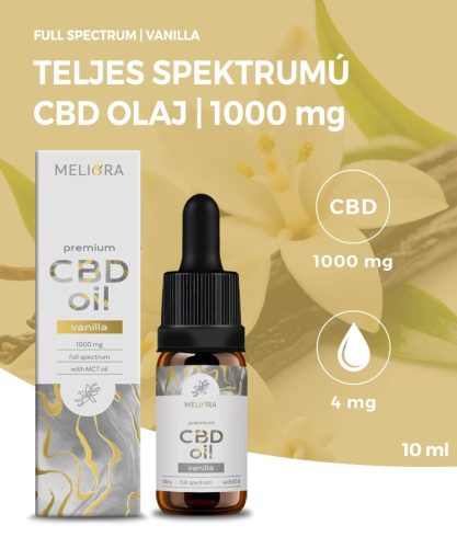 Meliora Teljes Spektrumú 10% CBD olaj 1000 mg - Vanília