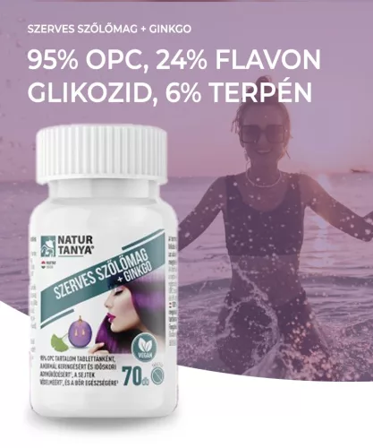 Natur Tanya® Szerves Szőlőmag és Ginkgo Biloba 70 db