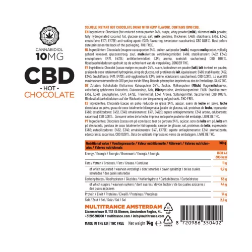 CBD Hot Chocolate 10 mg (10 sachets) 