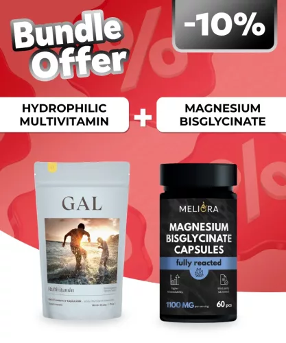 GAL Multivitamin – Hidrofil kapszulák, 90 adagos utántöltő + Meliora Magnézium-biszglicinát kapszula - 60 db