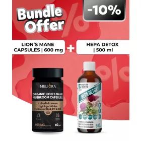   Meliora Süngomba kapszula - 60 db + Natur Tanya® Hepa Detox® koncentrátum - 500 ml