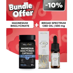   Meliora Magnézium-biszglicinát kapszula | 60 db + Meliora Széles Spektrumú 5% CBD olaj