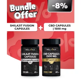   Meliora Shilajit Fusion kapszula | 60 db + Meliora CBD kapszula 25 mg 60 db | 1500 mg