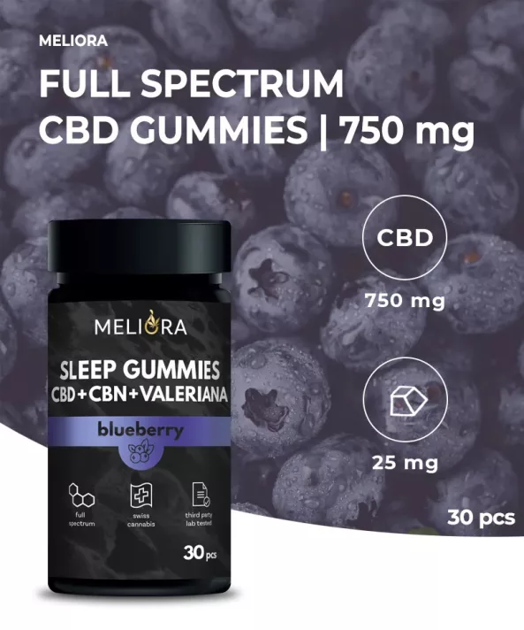 Meliora CBD Gumicukor Sleep Gummies 30 db | Áfonya