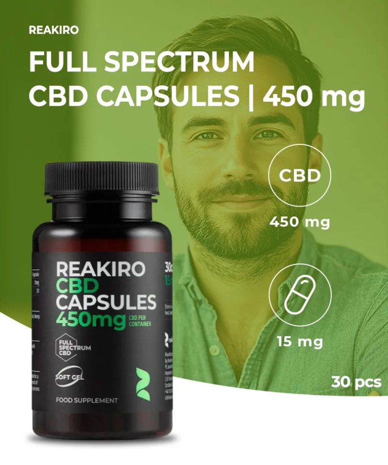 Reakiro Capsule CBD 15 mg 30 buc | 450 mg