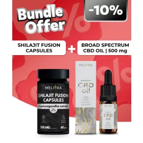   Meliora Shilajit Fusion kapszula | 60 db + Meliora Széles Spektrumú 5% CBD olaj 500 mg