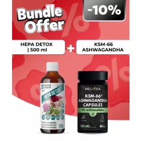   Natur Tanya® Hepa Detox® koncentrátum - 500 ml + Meliora KSM-66® Ashwagandha kapszula - 60 db