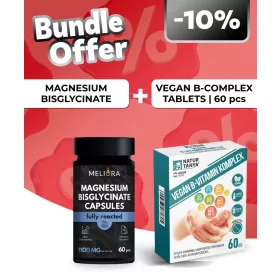   Meliora Magnézium-biszglicinát kapszula - 60 db + Natur Tanya Vegán B-vitamin Komplex - 60 db