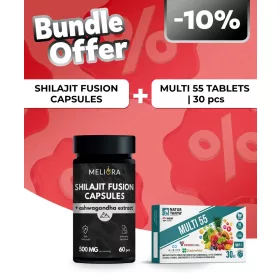   Meliora Shilajit Fusion kapszula - 60 db + Natur Tanya® MULTI 55 - Multivitamin 55 különböző hatóanyaggal - 30 db