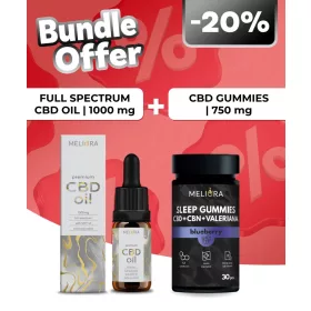   Meliora Teljes Spektrumú 10% CBD olaj + Meliora CBD Gumicukor Sleep Gummies 30 db | Áfonya