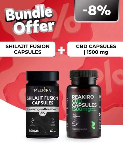 Meliora Shilajit Fusion kapszula | 60 db + Reakiro CBD kapszula 25 mg 60 db | 1500 mg