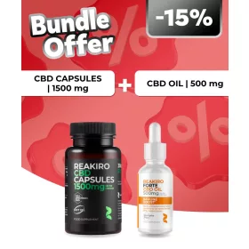   Reakiro CBD kapszula 50 mg 30 db | 1500 mg + Reakiro Forte Immune Boost CBD olaj | 500 mg