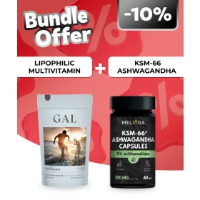   GAL Multivitamin – Lipofil kapszulák, 90 adagos utántöltő + Meliora KSM-66® Ashwagandha kapszula - 60 db