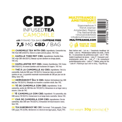 Multitrance Chamomile Pyramid Tea 7,5 mg CBD