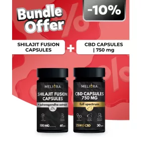   Meliora Shilajit Fusion kapszula | 60 db + Meliora CBD kapszula 25 mg 30 db | 750 mg