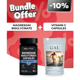   Meliora Magnézium-biszglicinát kapszula - 60 db + GAL Multivitamin – C-vitamin kapszulák, 90 adagos utántöltő